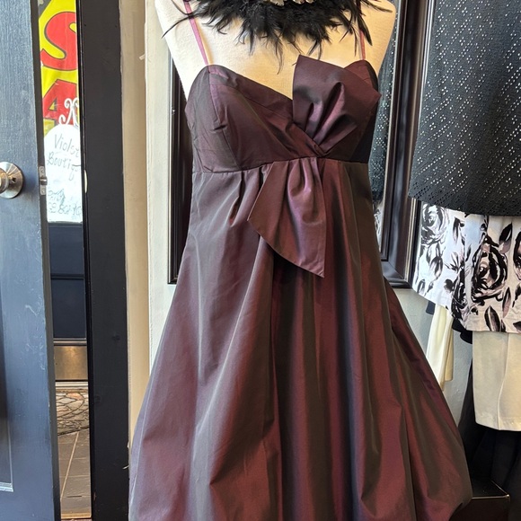 Max & Cleo Dresses & Skirts - Max & Cleo Strapless Burgundy Party Dress with Bow Detail